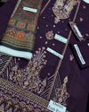 ASIM JOFA - 3PC LAWN EMBROIDERED SHIRT WITH MONARK PRINT DUPATTA AND TROUSER | KF-3523