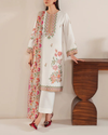 GARNET - 3PC LAWN EMBROIDERED SHIRT WITH MONARK PRINT DUPATTA & LAWN TROUSER | 3533