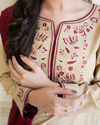 AISLING - 3PC DHANAK EMBROIDERED SHIRT WITH EMBROIDERED DHANAK SHAWL AND TROUSER-KF-3131