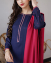 AISLING - 3PC DHANAK EMBROIDERED SHIRT WITH EMBROIDERED DHANAK SHAWL AND TROUSER-KF-3181