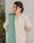 ASLING - 3PC DHANAK EMBROIDERED SHIRT WITH COUTURE WOOL PRINT SHAWL AND TROUSER-KF-3116