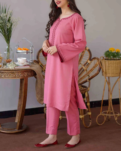 AISLING - 3PC DHANAK EMBROIDERED SHIRT WITH EMBROIDERED DHANAK SHAWL AND TROUSER-KF-3232