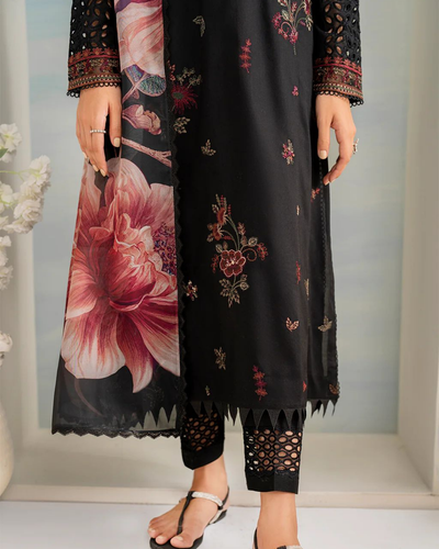 IZNIK- 3PC LAWN EMBROIDERED SHIRT WITH MONARK PRINT DUPATTA AND EMB TROUSER | KF-3502