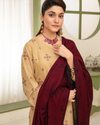 BATIK BRAND-3PC DHANAK EMBROIDERED SHIRT WITH KASHMIRI JACQUARD WOOL SHAWL | KF-1515