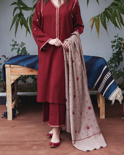 AISLING 3PC DHANAK EMBROIDERED-KF-3181