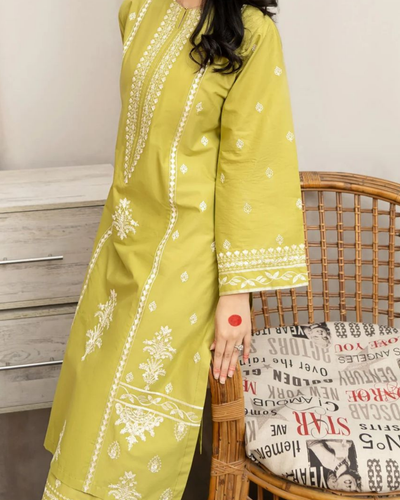 URGE- 3PC LAWN EMBROIDERED SHIRT WITH MONARK PRINTED DUPATTA AND EMB TROUSER | KF-3600