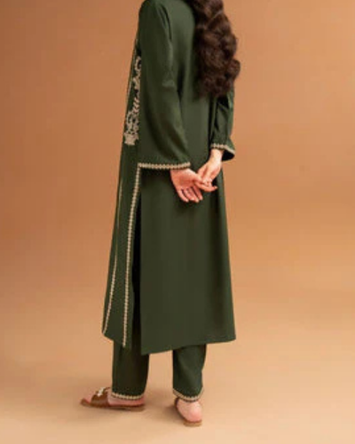 LAZULI-2PC LAWN EMBROIDRED SHIRT WITH LAWN EMBROIDRED TROUSR | KF-3463