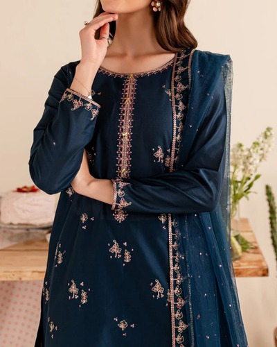 BATIK- 3PC DHANAK EMBROIDERED SHIRT DHANAK EMBROIDERED DUPATTA AND TROUSER-KF-3289