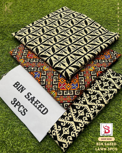 BIN SAEED PRINTED 3PCS LAWN | DESIGN # 29