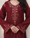 FEROZAE-2PC LAWN EMBROIDERED SHIRT WITH LAWN EMBROIDERED SLEEVES| KF-3458