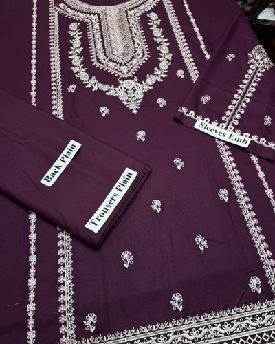 URGE-2PC DHANAK EMBROIDRED SHIRT WITH AND EMBROIDRED TROUSER | KF-3323-3324