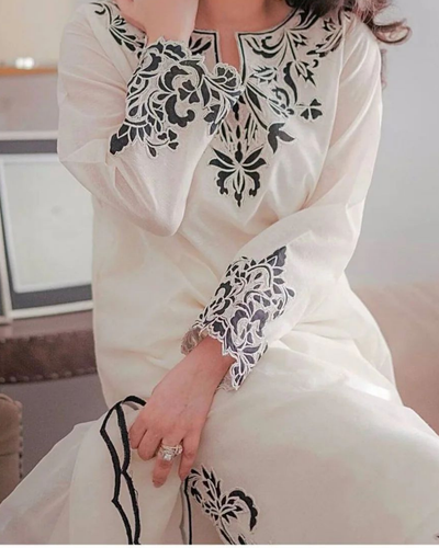 MARIA B- 3PC LAWN EMBROIDERED SHIRT WITH EMBROIDERED ORGANZA DUPATTA | KF-3617