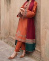 JAZMIN-3PC LAWN EMBROIDERED SHIRT WITH MONARK PRINTED DUPATTA & TROUSER | KF-3623