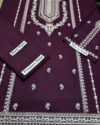 URGE-2PC DHANAK EMBROIDRED SHIRT WITH AND EMBROIDRED TROUSER | KF-3323-3324