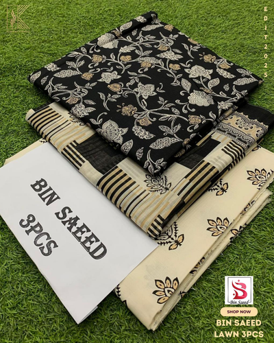 BIN SAEED PRINTED 3PCS LAWN | DESIGN # 39