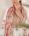 GARNET - 3PC LAWN EMBROIDERED SHIRT WITH MONARK PRINT DUPATTA & LAWN TROUSER | 3533