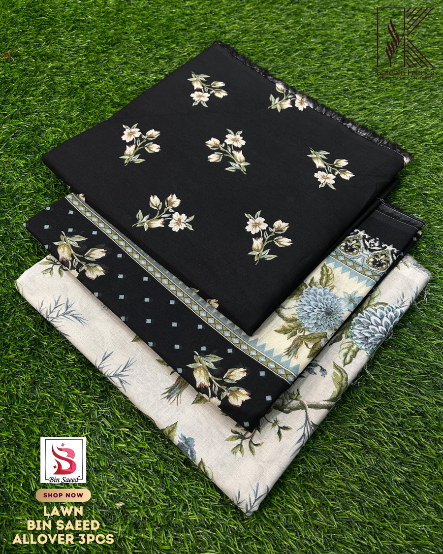 BIN SAEED PRINTED 3PCS LAWN | DESIGN # 2