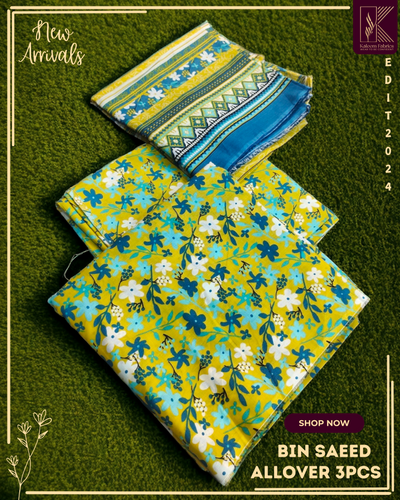 BIN SAEED PRINTED 3PCS LAWN | DESIGN # 20