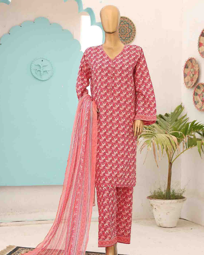 BIN SAEED PRINTED 3PCS LAWN | DESIGN # 23