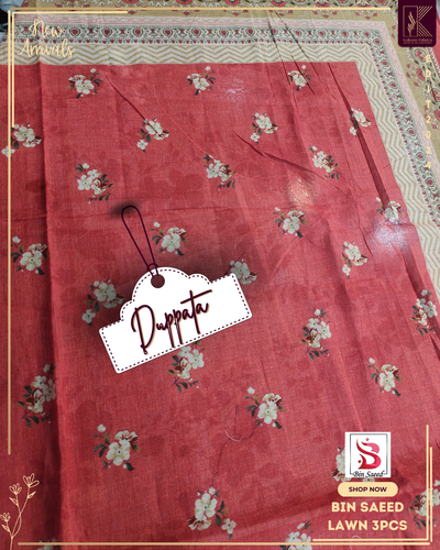 BIN SAEED PRINTED 3PCS LAWN | DESIGN # 8