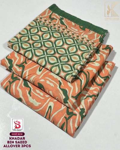 BIN SAEED PRINTED 3PCS KHADAR | DESIGN # 2