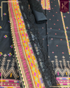 BIN YASEEN PRINTED WITH 4 BORDER EMB LACE DUPPATA | DESIGN NO. 7