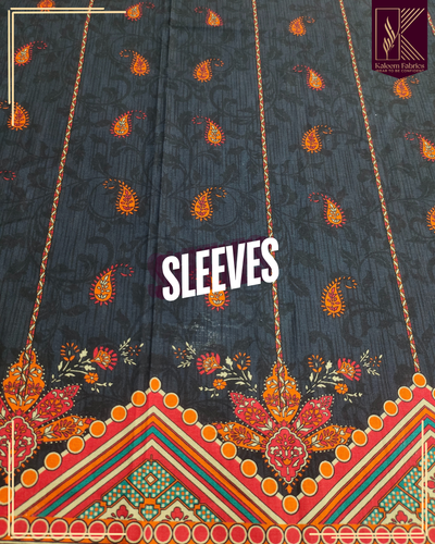 BIN YASEEN PRINTED WITH 4 BORDER EMB LACE DUPPATA | DESIGN NO. 9